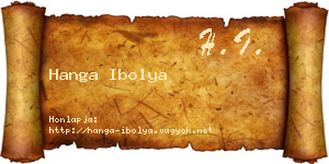 Hanga Ibolya névjegykártya